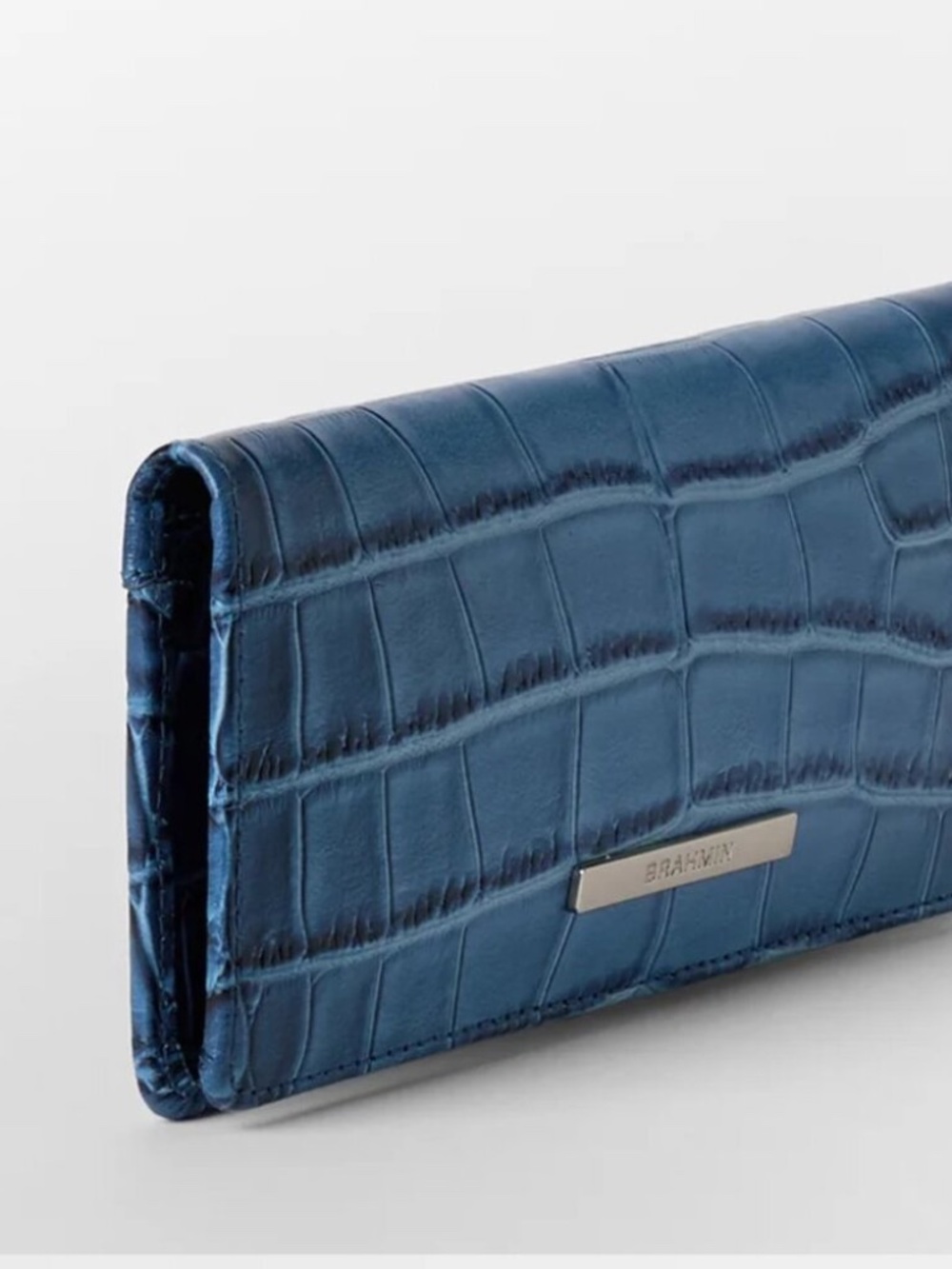 Brahmin Ady Heavenly Blue Lumeria CROC Wallet Genuine Leather BRAND NEW